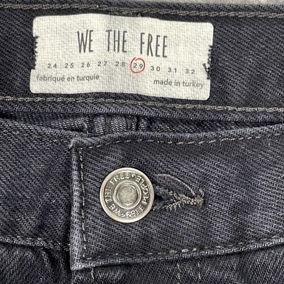 Free People Maggie Mid Rise Straight Jeans Cropped Distressed Ripped Sz 29 - Picture 9 of 12